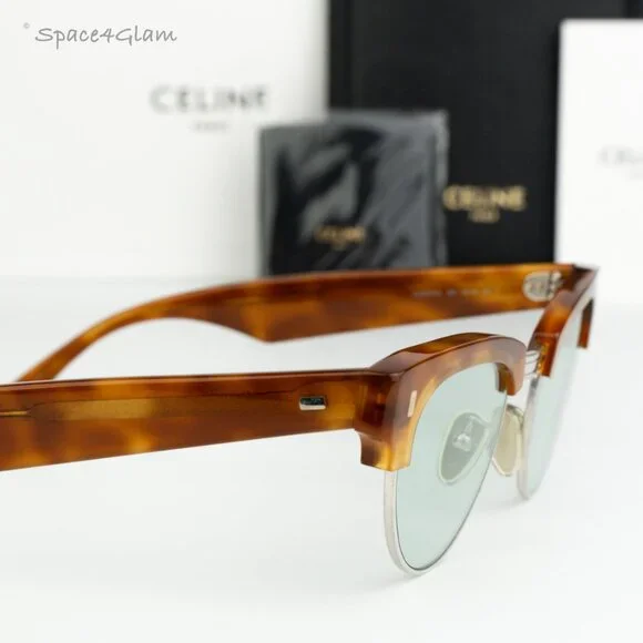 Celine CL40059U 18N BRAND NEW Sunglasses Rhodium Havana Green Women Cat Eye m_676450de87aeb6f67f57e3bf.jpeg main image 4